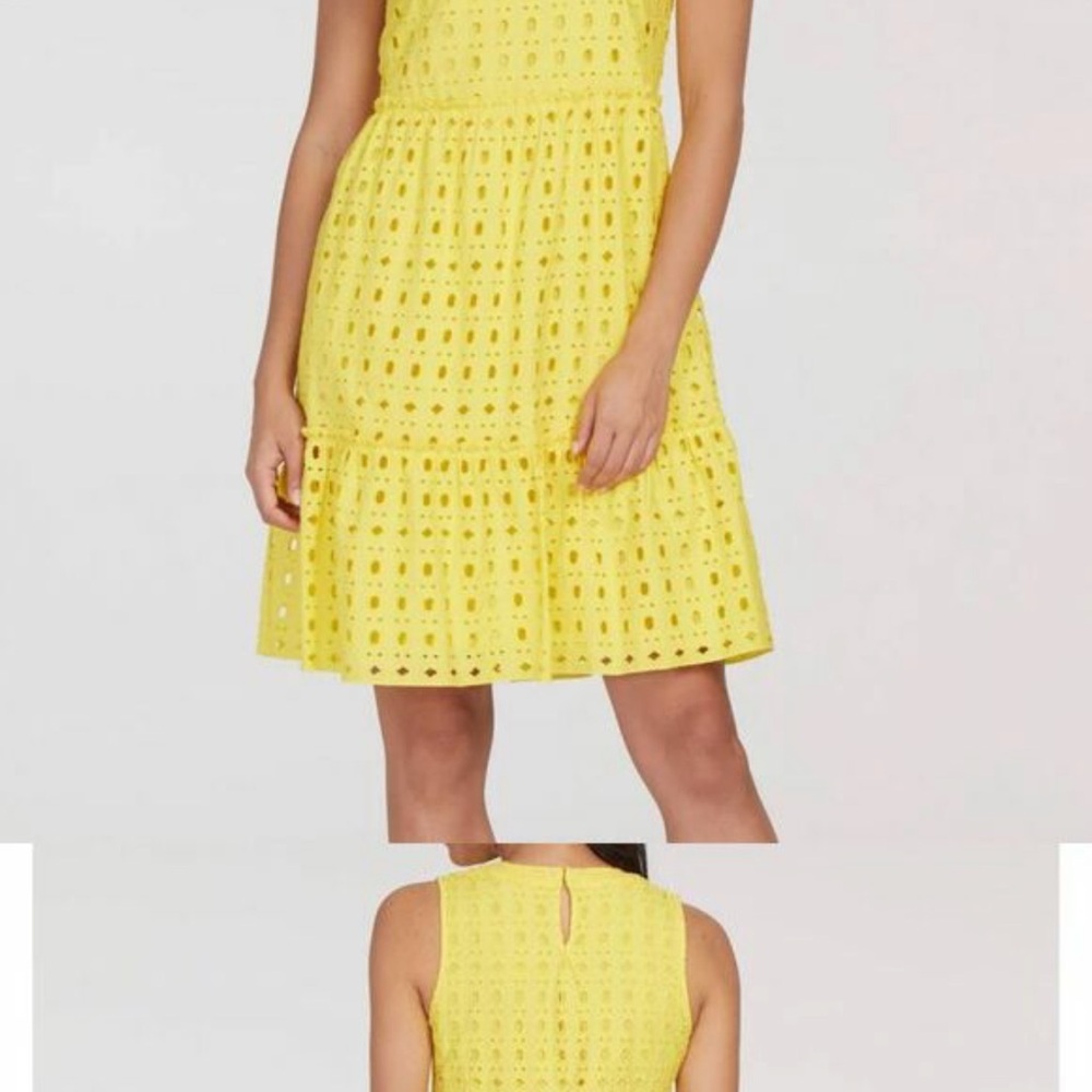 Tribal femme yellow eyelets detail dress - Picture 7 of 7